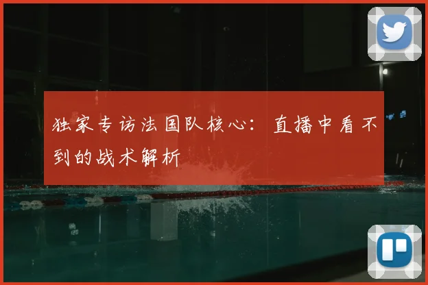 独家专访法国队核心：直播中看不到的战术解析